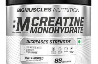 Bigmuscles Nutrition Creatine Monohydrate [83 Servings, Unflavoured] | Micronised Creatine Powder For Enhanced Muscle Strength With Rapid Absorption [250g]