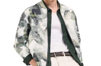 THE BEAR HOUSE Men’s Camouflage Printed Bomber Jacket