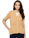 Aarika Womens Fawn Colour Woolen Sweater-(S-L)-(CG-W-MD-06-FAWN-L)