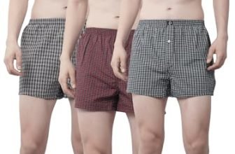 Dollar Pack of 3 Cotton Checkered Men Boxer