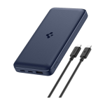 Spigen 20000 mAh 22.5 W Slim Pocket Size Power Bank(Navy Blue, Lithium Polymer, Fast Charging for Mobile, Tablet, Earbuds)