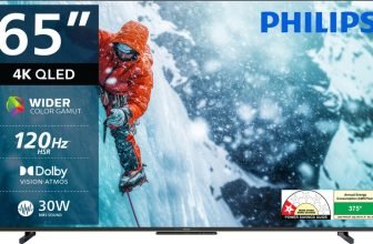 PHILIPS 164 cm (65 inch) QLED Ultra HD (4K) Smart Google TV with Dolby Vision |30W Dolby Atmos | 120Hz Refresh Rate | HDR 10+ |Wider Colour Gamut | Ultra Narrow Bezel | 32 GB Storage(65PQT8100/94)