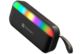 Portronics Plugs 3 15W Portable Bluetooth Speaker, Inbuilt Mic, Dynamic RGB Light, BT 5.3V 15 W Bluetooth Speaker(Black, Mono Channel)