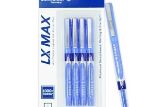Luxor Schneider, LX MAX roller ball pen, Pack of 4 – Blue, Needle Tip, 0.5mm, 100% German Technology, 1000+ mtrs writing length, Waterproof Ink, Ideal for Students & Professionals