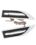 Aksmit Car Side Fender Light with 3 Colour Led Indicator Light (Silver) For Exuv300