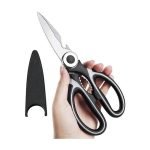 Xena Kitchen Scissor Cutting Bone Fish Scale Scraper Bottle Cap Opener Herb Cutting Scissors(Set of 1, Black)