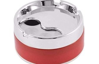 ServEzee Plastic and Stainless Steel Windproof Ashtray Rotating Lid Convenient Smokeless Ashtray For Cigarette, Cigar for Home and Office(pack of 1, Multicolor)