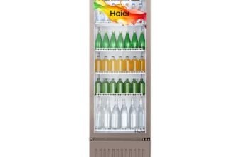 Haier HVC 405 GT5, 5 Star, Touch LED Visi Cooler Glass Door, Adjustable Shelves, Single Door Commercial Refrigerator (360 L, White)