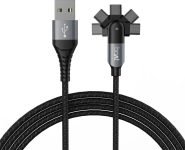 boAt 2-in-1 Cable 3 A 1.5 m Micro-Axis(Compatible with Mobile, Laptop, Tablet, Black, Grey, USB Type A To USB Type C)