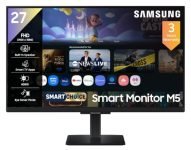 Samsung 27″ M5 Smart Monitor with Smart TV Experience (Smartchoice) |FHD 1920 x 1080| Screen Mirroring | IPS Pane l TV Plus| Speakers | Adaptive Sound | Wi-Fi | HDMI |Bluetooth| LS27FM500EWXXL | Black