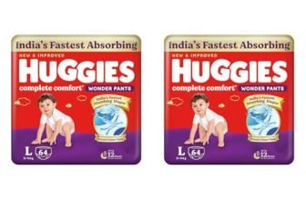 Huggies Complete Comfort Wonder Pants | Pant Style Baby Diapers L Size, 64 Count | India’s Fastest Absorbing Diaper, Patented Dry Xpert Channel, Ideal for 9 to 14 Kgs (Pack of 2)