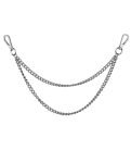 CHAIN & BUCKLE Gothik Punk Pant Chain, Hip Hop Pocket Jean Chain, Two Layer Waist Jewellery | Stainless Steel Silver | Jean Accessories for Men, Women & Boys |