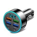 Universal Car USB Charger 2.4A Fast Charging Adapter for Smartphones, Tablets & GPS – Dual Port, Compact Aluminum Design, LED Indicator, Overload & Short‑Circuit Protection, Wide 12V‑24V Input, Works