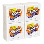 Feather’s Premium Naturally White 2Ply Tissue Paper (50 pulls Pack of 4, 33 X 33 cm) Luncheon Napkin Super Strong & More Absorbent Extra Soft Paper Tissue Napkin