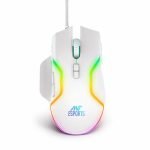 Ant Esports GM320 RGB Optical Wired Gaming Mouse | 8 Programmable Buttons | 12800 DPI I Ergonomic Design with Braided Cable – White