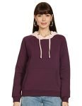 Amazon Brand – Symbol Women’s Cottonblend Hooded Neck Regular Sweatshirts (Aw18Wnssw21_Plum_Small_Plum_S)