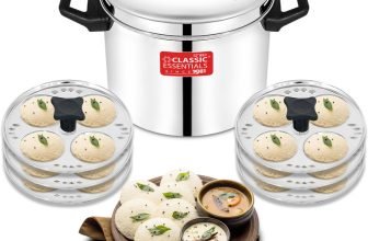 Classic Essentials Stainless Steel Idli Cooker with 6 Plates, 24 Idlis Silver Standard Idli Maker(6 Plates , 24 Idlis )
