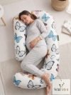 WILD MINT Polyester Fibre Pregnancy Pillow Pack of 1 Birds WILDMINT PREMIUM J SHAPE PREGNANCY PILLOW(White)