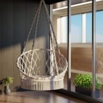 Lifelong Hanging Cotton Swing with Netted Rope Chair – Indoor & Outdoor Swing for Adults & Kids – Premium Home & Balcony Hammock Swing Chair (White, LLMAC-S)