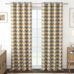 MollisHomes Door Curtains 8 Feet Pack of 1, Chevron, Yellow & Grey