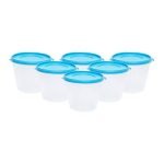 Cutting EDGE Nesterware 1000ml Round Stackable Container (Set of 6, Blue)