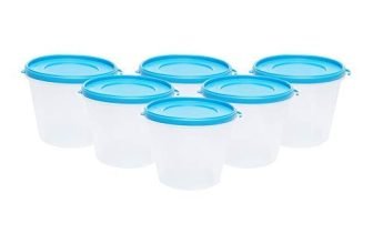 Cutting EDGE Nesterware 1000ml Round Stackable Container (Set of 6, Blue)