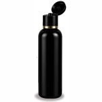Halin Black Plastic Bottle with Flip Top Cap and Gold Ring 120 ml