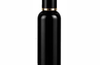 Halin Black Plastic Bottle with Flip Top Cap and Gold Ring 120 ml