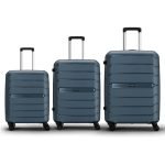 Aristocrat Liberty Set of 3 (Cabin+Medium+Large) Trolley Bag, 58+68+78Cm | Combination Lock | 8 Wheels | 5 Years International Warranty | Spanish Blue