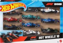 Hot Wheels Formula 1 Toy Cars, Set of 10 1:64 Scale Die-Cast Racecars Representing Each 2025 F1 Racing Team