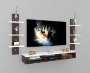 Deco India Wooden TV Unit Wall Mounted for Wall & Living Room (Brown & White) Big_cabinet Engineered Wood TV Entertainment Unit(Finish Color – Brown & White, DIY(Do-It-Yourself))