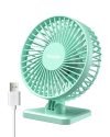Gaiatop Small Desk Fan, 4.5 Inch Portable 3 Speeds Wind Desktop Table Cooling Fan in Single Button, Adjustment Mini Personal Fan for Home Desktop Office Car Outdoor, Black (Not Battery) (light green)