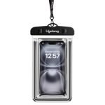 Lifelong Waterproof Mobile Rain Pouch with Plastic Air Lock, Black | IPX8 Waterproof Case for Smartphiones & iPhones | Transparent Pouch for Swimming Pool, Beach, Diving | Heavy-Duty Lanyard