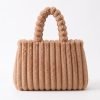 BSB HOME Women’s Plush Handbag for Office & College | Soft Faux Fur Tote Bag for Women & Girls | Large Stylish Shoulder Bag with Zipper Closure | Casual Travel & Everyday Fashion Bag, Camel Brown