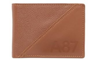 Aeropostale Men’s SLIMFOLD Wallet Tucson – Tan | Pebbled Leather | Formal & Minimalist Carry | Ideal for Gifting