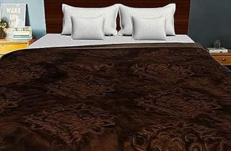 VOK57 Premium Korean Mink Blanket for Single Bed | Soft Embossed Microfiber Plush Bedding, Warm Cozy Winter Bed Cover (Brown-Single-Bad)