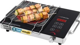 Longway 2200 W Induction Cooktop Touch Panel(Silver, Black, Lumora Pro, Infrared Hot Plate)