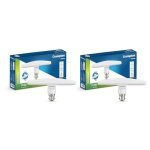 Crompton Twist T-Bulb 10W LED B22 | Rotating Head, Pack of 2 | 180°rotating head; 70° swivel; lights corners effectively; high-voltage protection; wider spread than fixed bulbs; cool light