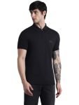 JACK & JONES Cotton Mens Black Solid Slim Fit T-Shirt, Large