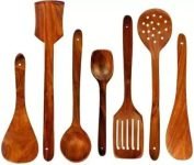 Ace Wood Crafts Wooden Serving and Cooking Spoons Wood Brown Spoons Kitchen Utensil Set of 7