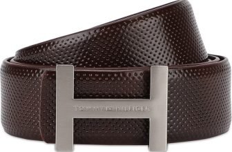TOMMY HILFIGER Men Casual Brown Genuine Leather Belt