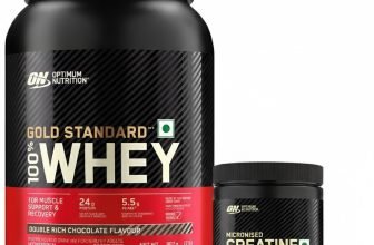 Optimum Nutrition Gold Standard 100% Whey Protein Powder – 2 lbs, with Micronised Creatine Whey Protein(1.032 kg, Double Rich Chocolate)