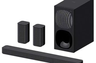 Sony HT-S20R Real 5.1ch Dolby Digital Soundbar for TV with subwoofer and Compact Rear Speakers, 5.1ch Home Theatre System (400W,Bluetooth & USB Connectivity, HDMI & Optical connectivity)