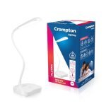 Crompton DeskJoy 5W USB-C LED Table Lamp | Touch Dimming, Pack of 1 | USB-C rechargeable; 1800mAh Li-ion battery; up to 10 hours backup; 360° flexible neck; 3-step touch dimming; 1-year warranty