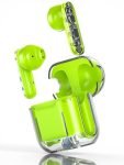 VEHOP TM10 Transparent Truly Wireless TWS Earbuds, AI-ENC Calls, Long Playtime, Immersive Audio, Bluetooth v5.3 Wireless Earphone, Voice Assistant, Type-C Fast Charging & IPX5 Water Resistant. (GREEN)