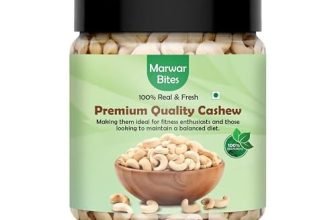 MarwarBites Whole Cashews 500gm | Whole Crunchy Cashew | Premium Kaju nuts | Nutritious & Delicious | Gluten Free & Plant based Protein