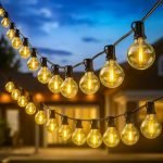 One94Store G40 Globe String Lights | 25 Ft Outdoor String Light with 25 Edison Bulbs | Waterproof Warm White Decorative Lights for Balcony, Backyard, Porch, Garden & Home Décor