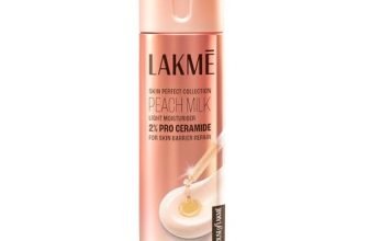 Lakme Peach Milk Pro Ceramide Moisturizer with Vitamin E for Deep Moisturizing and Skin Strengthening | With Skin Conditioner| For Dry, Normal & Sensitive 200ml