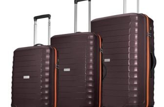 Aristocrat Altitude Set of 3 (Cabin+Medium+Large) Trolley Bags, Brown | 8-Wheels, Polypropylene Case, Spacious, Combination Lock, Sturdy Zipper, Lightweight Travel Luggage, 3-Year Global Warranty