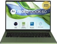MOTOROLA Motobook 60 Full Metal WUXGA OLED (i5 14th Gen) Intel Core 5 210H – (16 GB/512 GB SSD/Windows 11 Home) 14IRH10R Thin and Light Laptop(14 inch, Bronze Green, 1.39 kg, With MS Office)